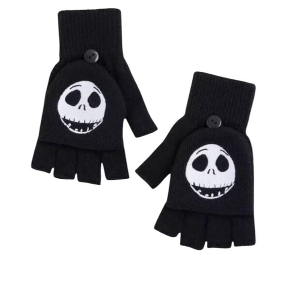 NEW Nightmare Before Christmas Fingerless Gloves Jack Skellington Disney Movie - Picture 1 of 5